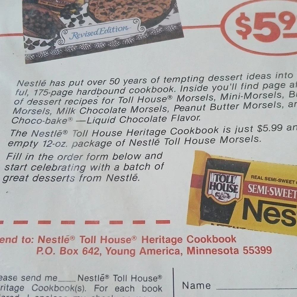 Vintage 80's Nestle Toll House Morsels Better Baking Club Pamphlet New